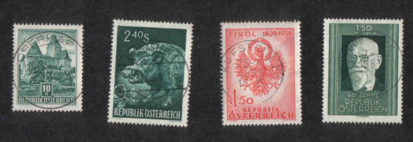 schön gestempelte österreichische Briefmarken