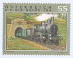 Österreich, Briefmarke aus 2006, "100 Jahre Pyhrnbahn"