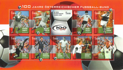 Österreich, Markenblock aus 2004, "100 Jahre Österreichischer Fußballbund"