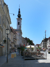 Steyr, Stadtplatz mit Rathausturm